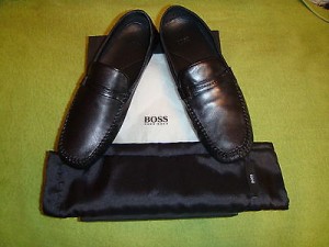 HUGO BOSS ROS Mens Shoes Black Leather 9.0 NIB