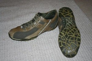 DIESEL Men Shoes Kaki Leather Upper & Suede Overlay Size 12