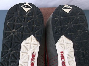 Diesel, White Black Gray Red Suede Leather Fashion Sneakers. Sz. 7.5 M