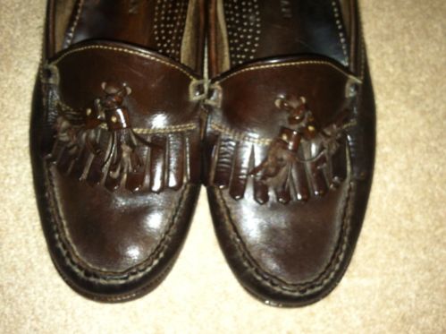 COLE HAAN Men’s Brown Kiltie Tassel Loafer Shoes. Size 9.5 M