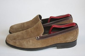 Cole Haan Brown Tan Suede Leather Loafer Slip On Shoe Size 9.5M
