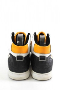 BOSS HUGO BOSS Men’s White Black Orange Leather High Top Sneakers Shoes Sz 11