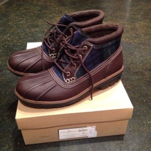 NEW COLE HAAN NIKE AIR SCOUT CHUKKA BROWN PLAID MEN’S LEATHER BOOTS SIZE 11