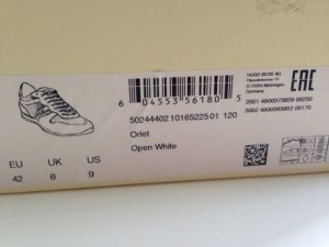 NIB HUGO BOSS Orange Vintage Orlet Sneaker Open White #50244402-120 US Size 9 M