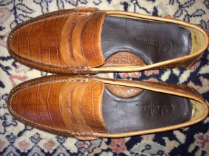 Cole Haan Air Grant Moc Croc Rich Brown Leather Men’s Penny Loafers Size 11 M