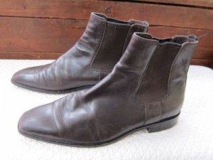 Hugo Boss dark brown leather mens jodhpur leather 7.5 ankle dress pull on