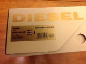 Diesel Men’s Shoes, Black/Green Long Term Gunner Sneaker, Size 10, New in Box!