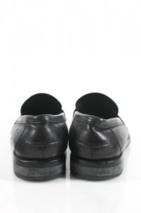 BOSS HUGO BOSS Men’s Black Leather Silver Tone Hardware Loafers Sz 8.5