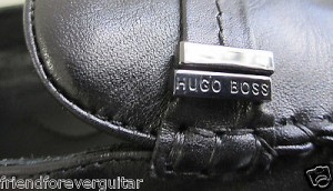 HUGO BOSS ROS BLACK/BLK LEATHER FLAST SLIM 725840822055 MEN CASUAL WALKING SHOES