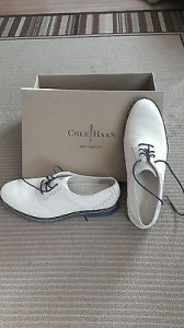 Cole Haan Air Franklin Saddle Oxfords 10 White Suede Blue Sole