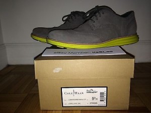 COLE HAAN LUNARGRAND WINGTIP OXFORD CHARCOAL GRAY VOLT SZ 9.5 C10226