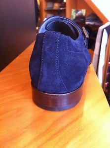 Hugo Boss ‘Brostio’ Italian Suede Double Monk Strap Dress Shoe Dark Blue