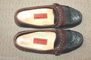 Cole Haan black and brown leather loafers, size 11.5, leather soles, $298