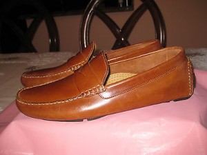 Cole Haan Tan Leather Penny Loafer Driving Moccasins, Sz 13M