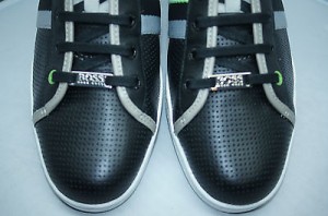 Hugo Boss Orange Micks Black Sneakers Tennis Shoes Size 8 42 NIB