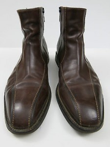 HUGO BOSS Brown Leather Ankle Boots, size 10.5