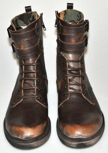 $450 NEW Diesel ELWOOD Brown Leather Distressed Double Strap Buckle Boots 13