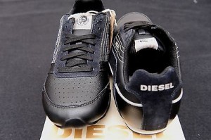 NIB Diesel Men’s Black Leather Fashion Casual Athletic Fashion Shoes Size 8