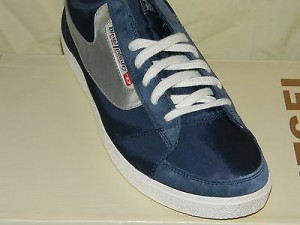 DIESEL EAGLE MID NIGHT SILVER 00YG04 SIZE 13 BRAND NEW MEN SHOES IN BOX