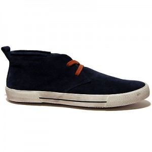 $245 HUGO BOSS Orange Label Casual Navy Blue Mens Boots Shoes 8 41 UK 7 Suede