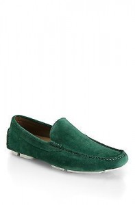 HUGO BOSS Men Shoe DREFIN Green Suede Driving Loafers Slip-On NEW 9 10.5 11.5 12