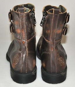 $450 NEW Diesel ELWOOD Brown Leather Distressed Double Strap Buckle Boots 13