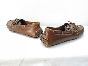 Mens 10 COLE HAAN Driving Moccasin Loafer Brown Leather Slip On Casual Shoes