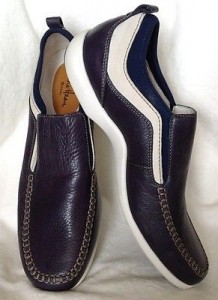 Mens COLE HAAN G-Series Leather Slip On COL-AIR Trinidad w/ Nike Air ~ Blue SZ 9