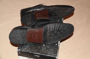 Brand New w Box Hugo Boss Black Wingtip Brogues Shoes for Men, Size US 13