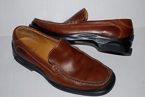 Mens COLE HAAN Brown Leather Loafers NIKE HEEL 10.5 10 1/2 M