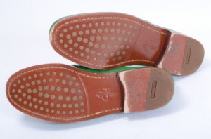Cole Haan Air Monroe Penny C10374 green 10.5 leather moc loafer shoe $198 GPA333