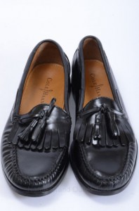 Cole Haan C02691 Pinch 10 D Black Leather Shawl Bow Kiltie Loafer Shoe GPA317