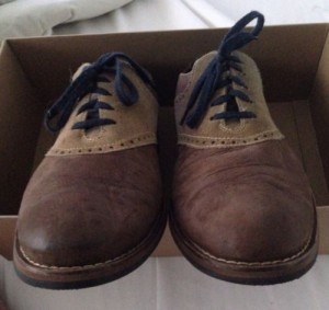 Cole Haan Sz12 Mens Suede Drake Saddle Shoes Oxford Dusty Brown/Milkshake
