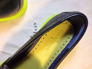 Cole Haan Lunargrand Mens Penny Loafer Shoes New Size 12 Black & Volt