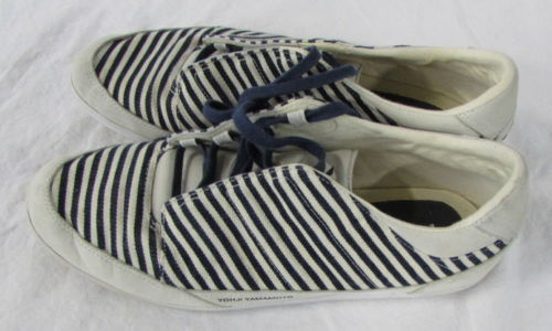 Men’s adidas Y-3 Yohji Yamamoto White/Blue Striped Fashion Sneakers Good Cond.