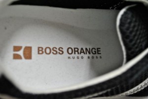 Orange HUGO BOSS ‘Orlenno’ Sneakers NWB sz 8 Black Suede Mesh Leather $225