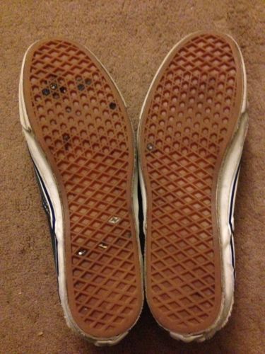 Vintage Vans Shoes Slip On Made In The Usa Size 10.5 Navy Blue Skate