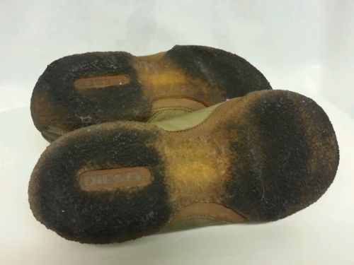DIESEL SHOES MEN’S LEATHER DRIVING MOCCASINS SLIP ONS MILITARY LOOK SIZE 10.5