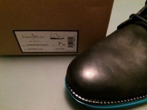 NEW! Cole Haan Lunargrand Leather Chukka Men’s 7.5 W (wide) C11721 Black/Teal