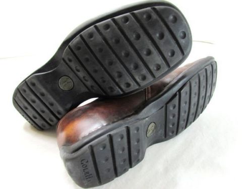 men’s COLE HAAN 9M brown leather split toe SLIP ON