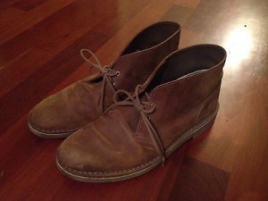 Mens Clarks Bushacre 2 Desert Boot Dark Brown 82286 Leather Upper Rubber Bottom