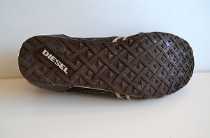 Men’s Diesel ‘Solar’ Chocolate Brown Leather Fashion Sneakers, Size 10.5