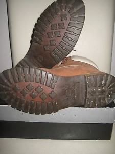 TIMBERLAND LEATHER MEN’S BOOTS BROWN WHITE WATERPROOF CONSTRUCT (NO RESERVE)