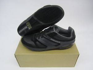 MENS DIESEL TRACKKERS SMATCH LEATHER BLACK SZ US 12 NIB Y00871-P0348-T8013 #0A