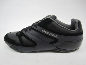MENS DIESEL TRACKKERS SMATCH LEATHER BLACK SZ US 8.5 NIB Y00871-P0348-T8013 #0A