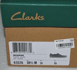 Men’s CLARKS Munson Suede Leather Slip On Loafers – Size 10.5 – Beige – NEW