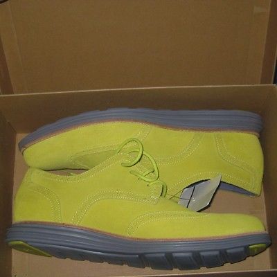 RARE Cole Haan Lunargrand Lunar Grand Volt Yellow Gray SUEDE Leather Wingtip 12M