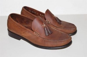 COLE HAAN Country Mens Sz 11 Brown Leather Loafers w/ Tassels Casual Shoes LkNw!
