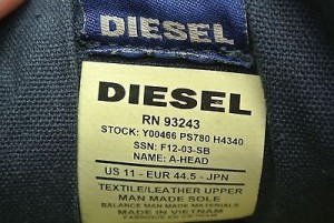 DIESEL Size US 11 eur 44.5 A-Head Men Athletic Shoes Blue Mesh Suede