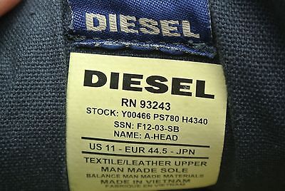 DIESEL Size US 11 eur 44.5 A-Head Men Athletic Shoes Blue Mesh Suede